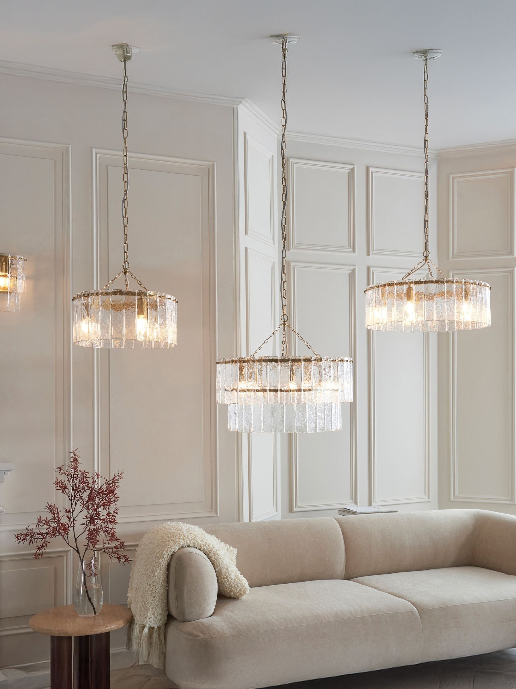 Gallery Home Aged Brass Kara 3 pendant light (British brand)