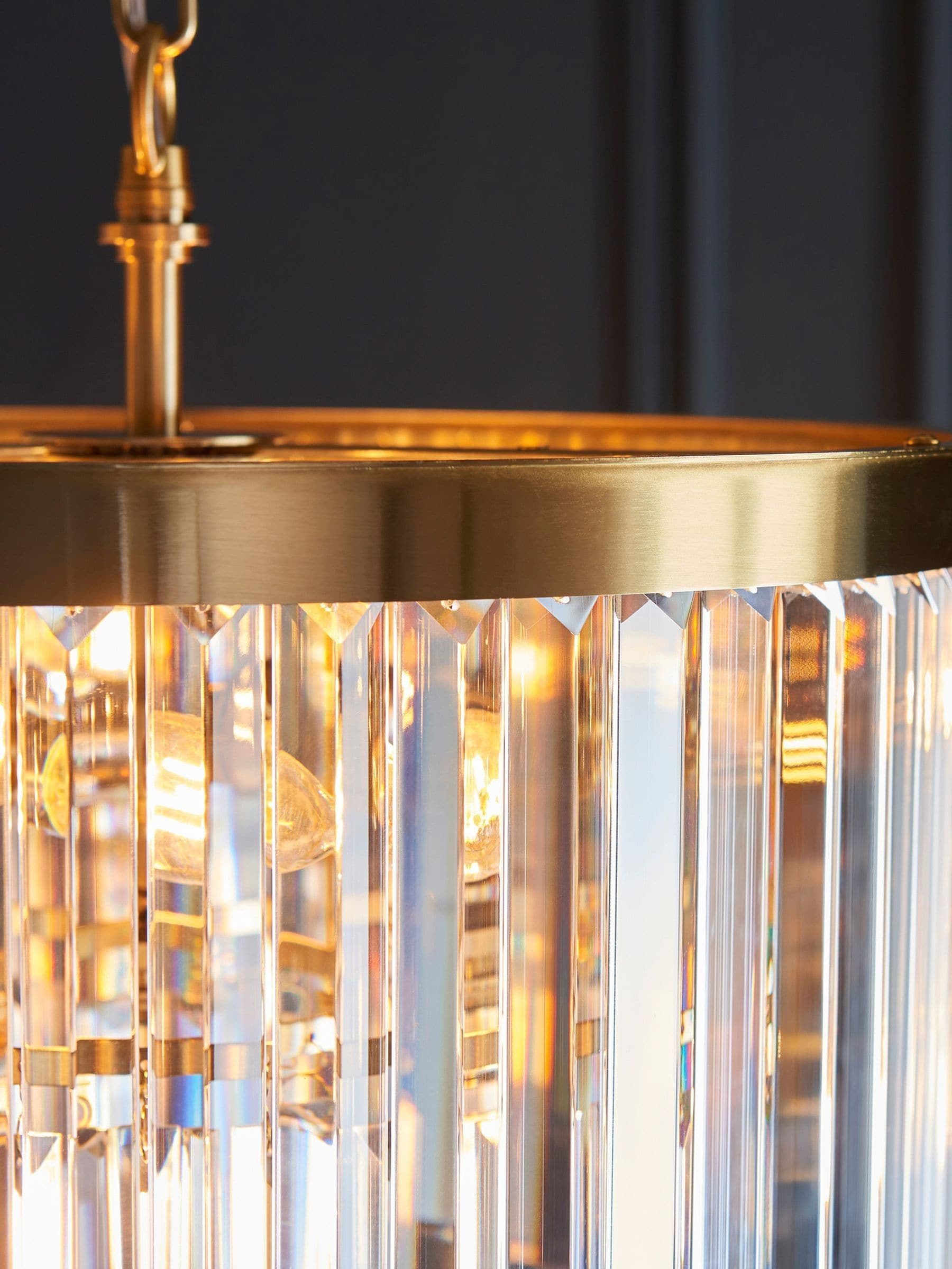 Gallery Home aged brass ceiling pendant light 158.5cm, imported from the UK