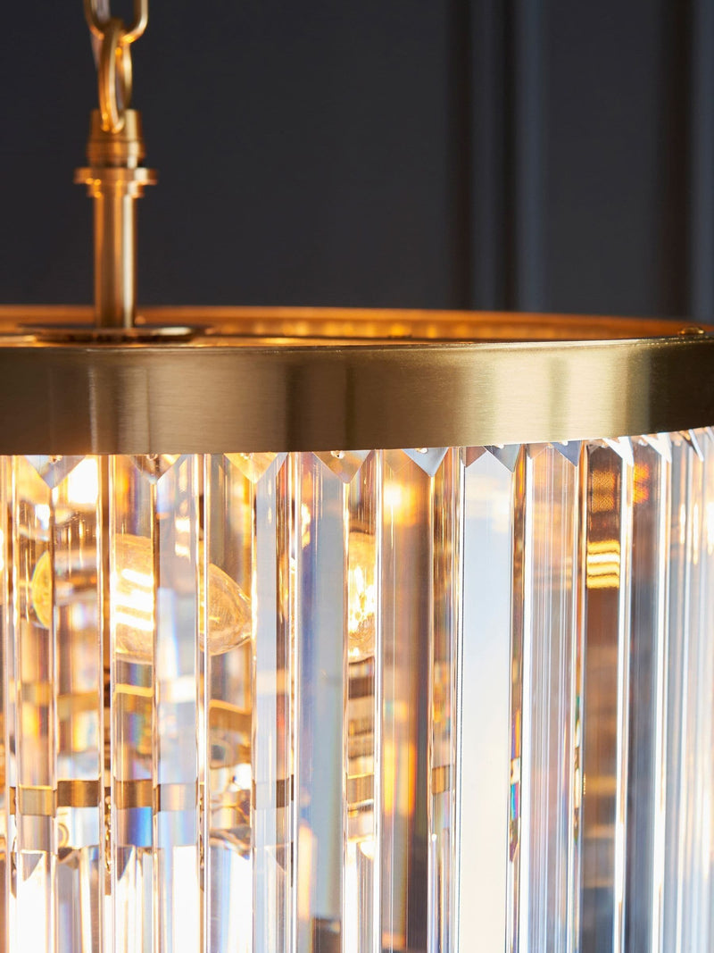 Gallery Home aged brass ceiling pendant light 158.5cm, imported from the UK