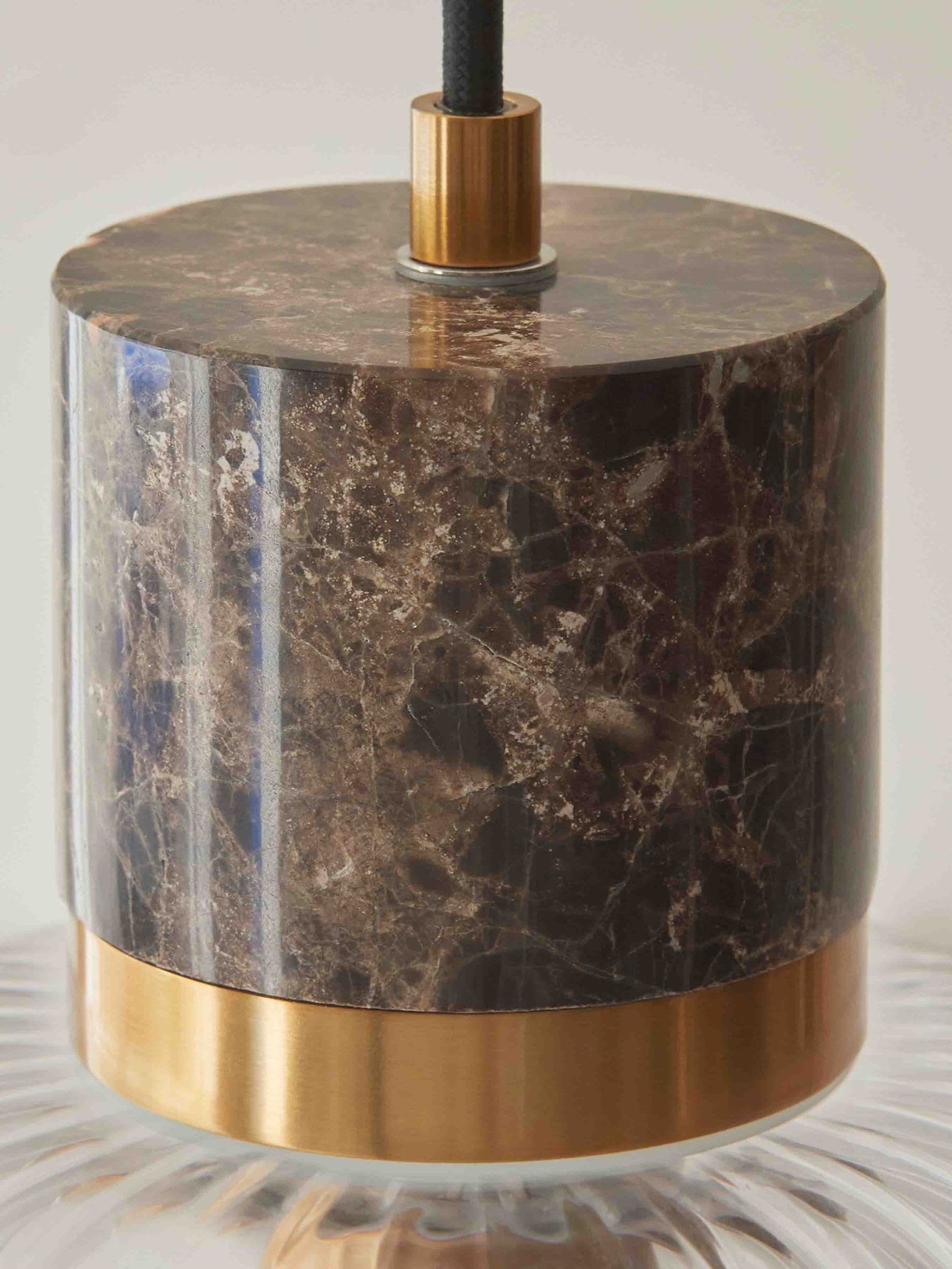 Gallery Home dark brown travertine ribbed pendant light - British product