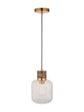 Gallery Home dark brown travertine ribbed pendant light - British product