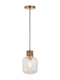 Gallery Home dark brown travertine ribbed pendant light - British product