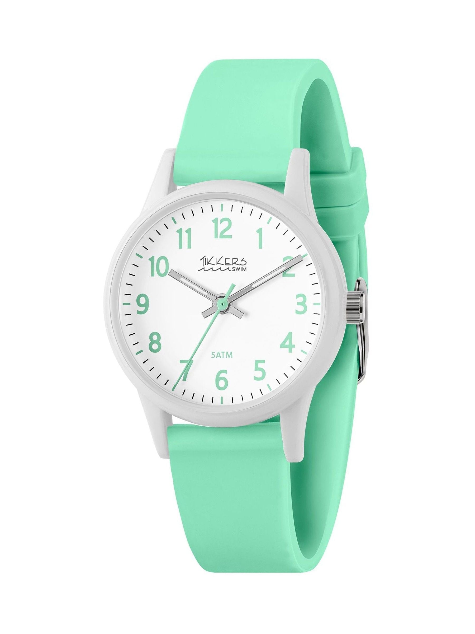 Tikkers green aqua silicone strap watch for kids, UK version