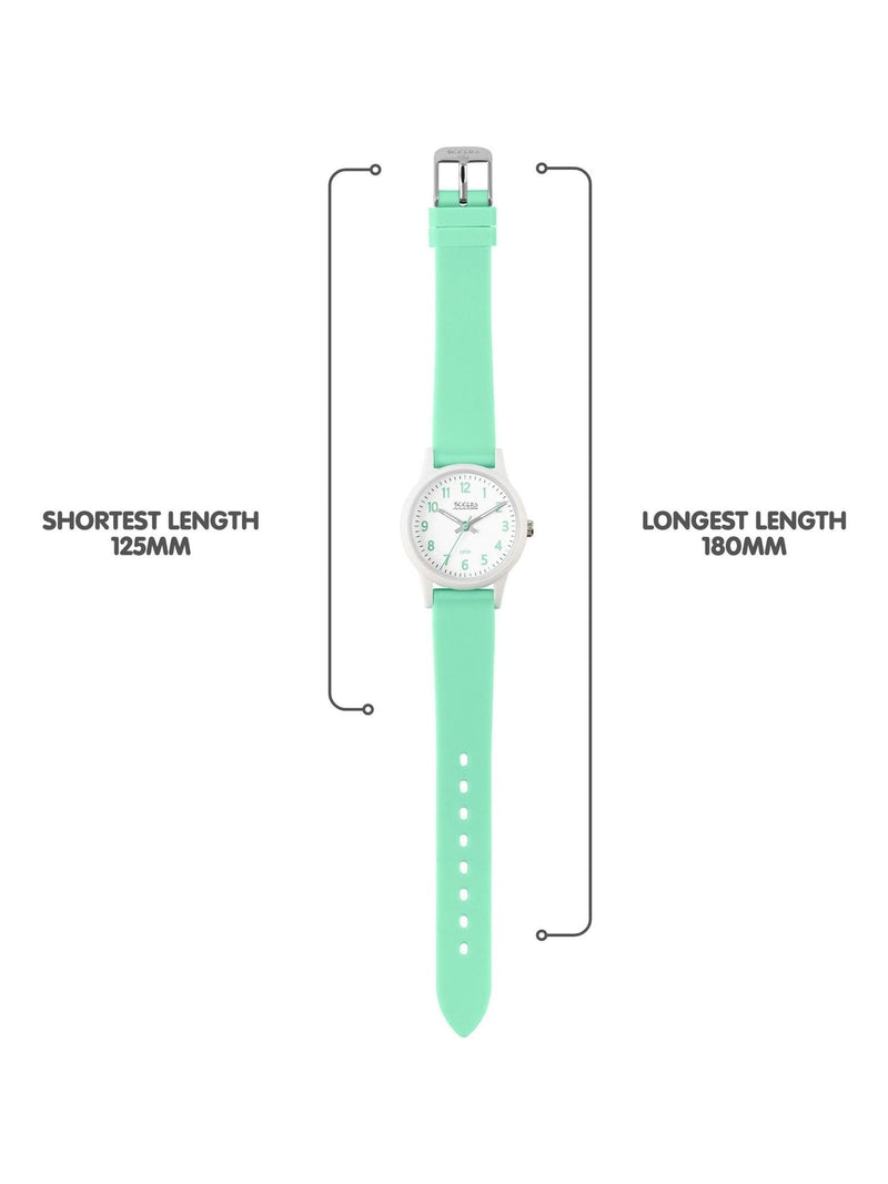 Tikkers green aqua silicone strap watch for kids, UK version