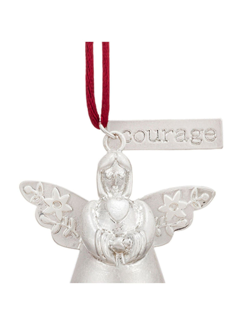 Widdop silver courage mini angel ornament 8cm (British brand)