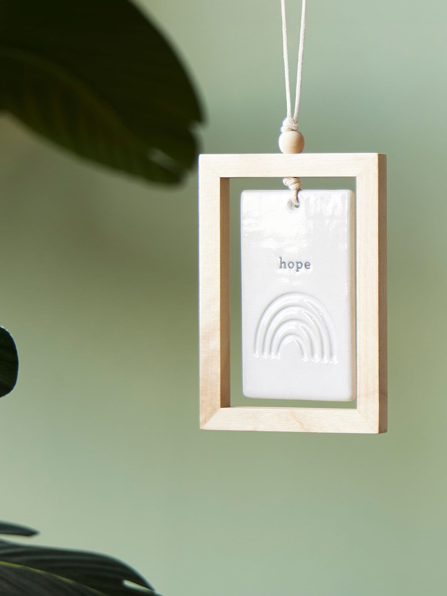 Widdop Stone hope plaque ceramic tile wooden frame (British brand)