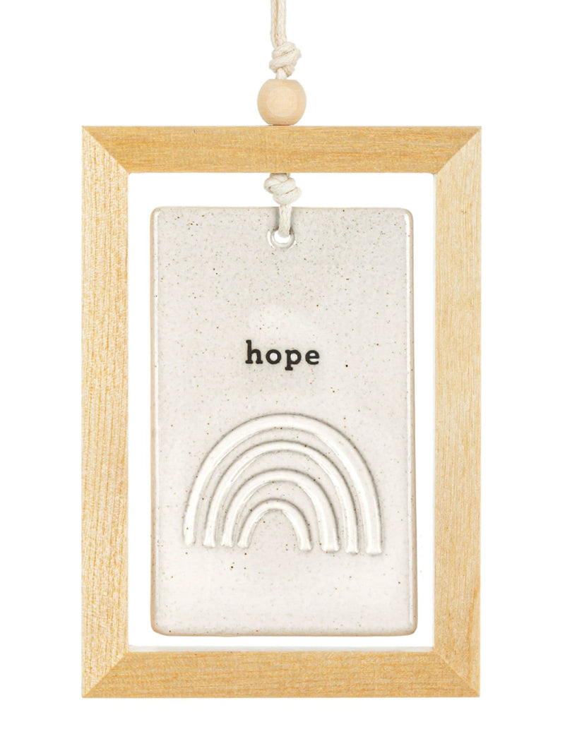 Widdop Stone hope plaque ceramic tile wooden frame (British brand)