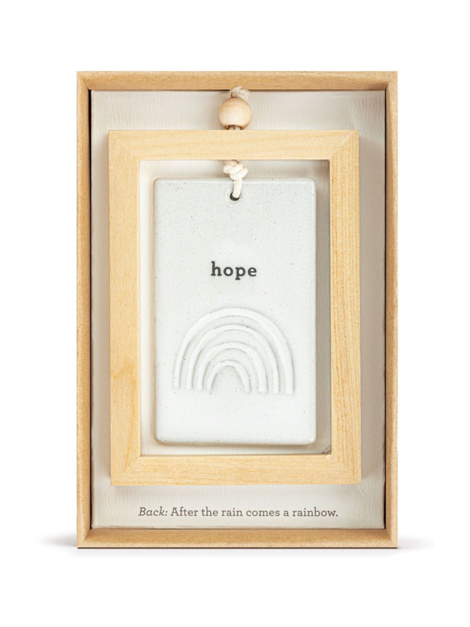 Widdop Stone hope plaque ceramic tile wooden frame (British brand)