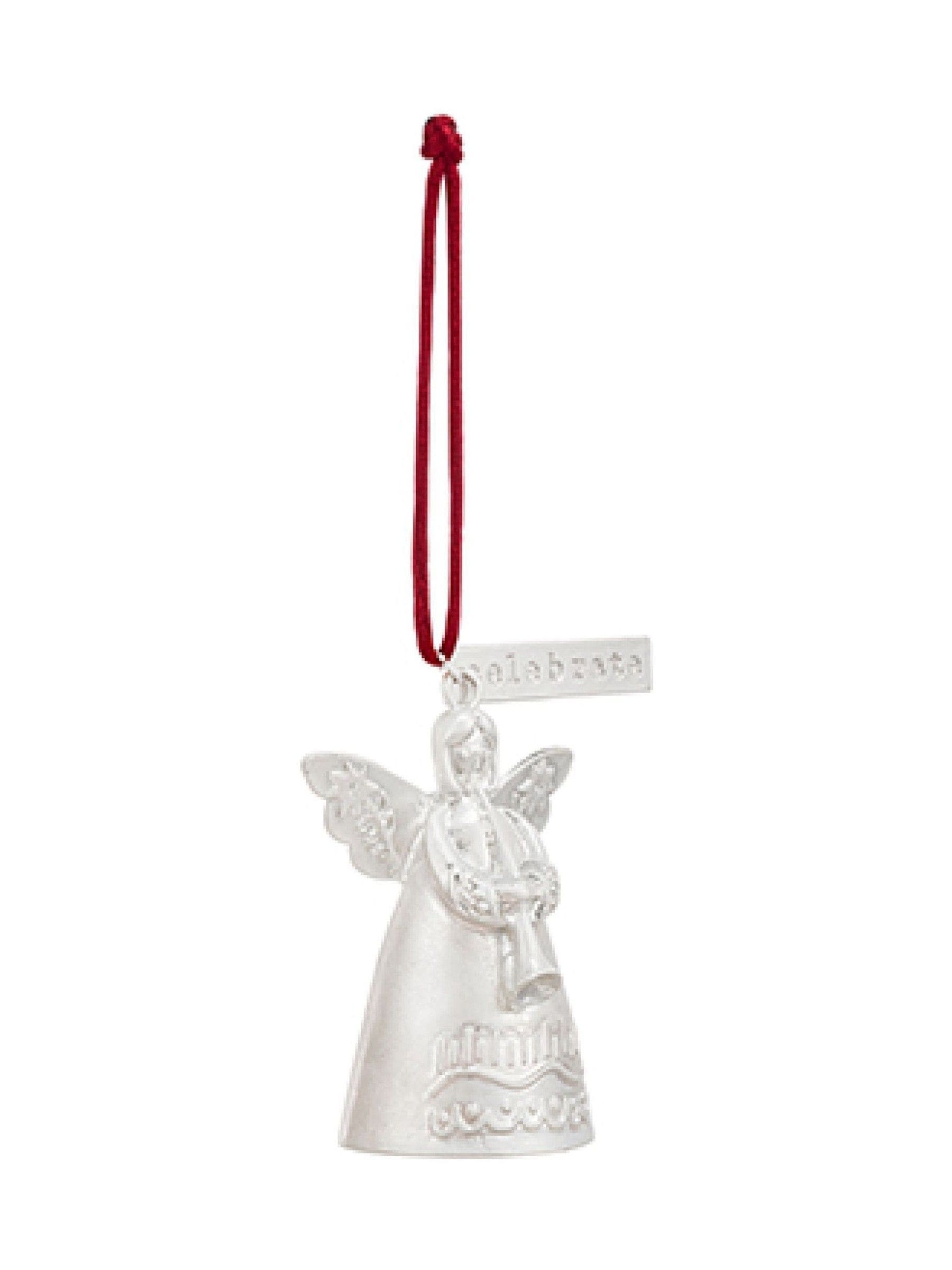 Widdop silver mini angel bell ornament 8cm - British product