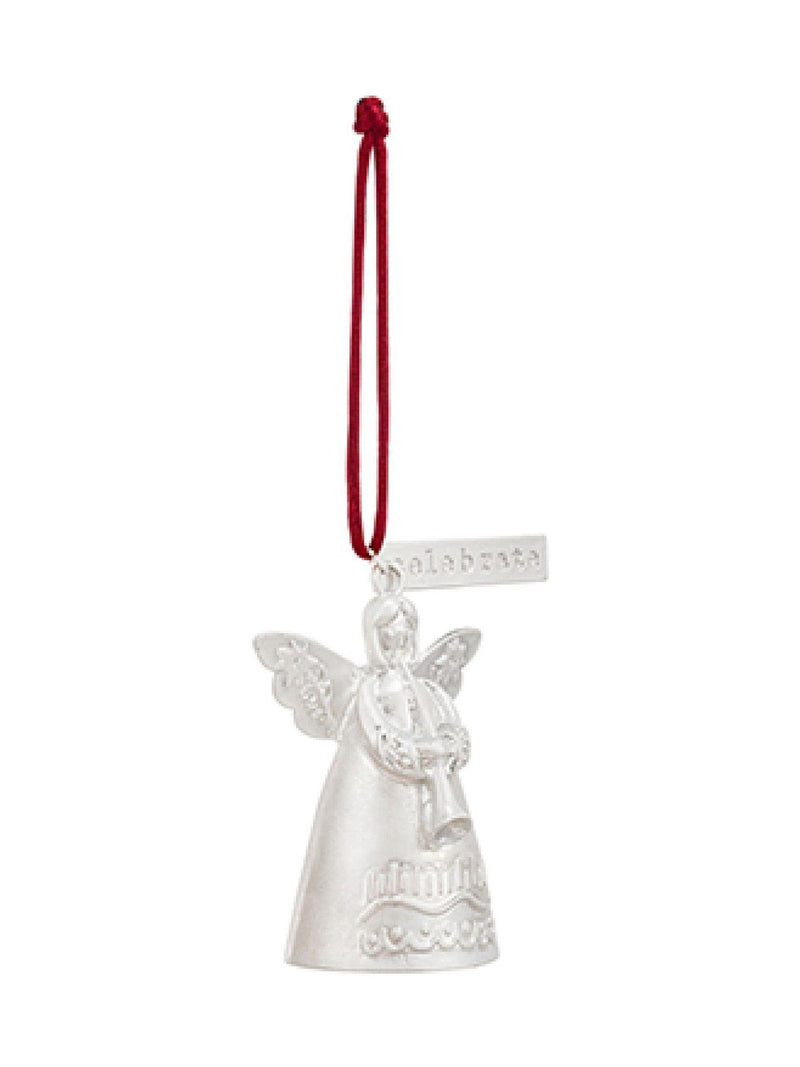 Widdop silver mini angel bell ornament 8cm - British product