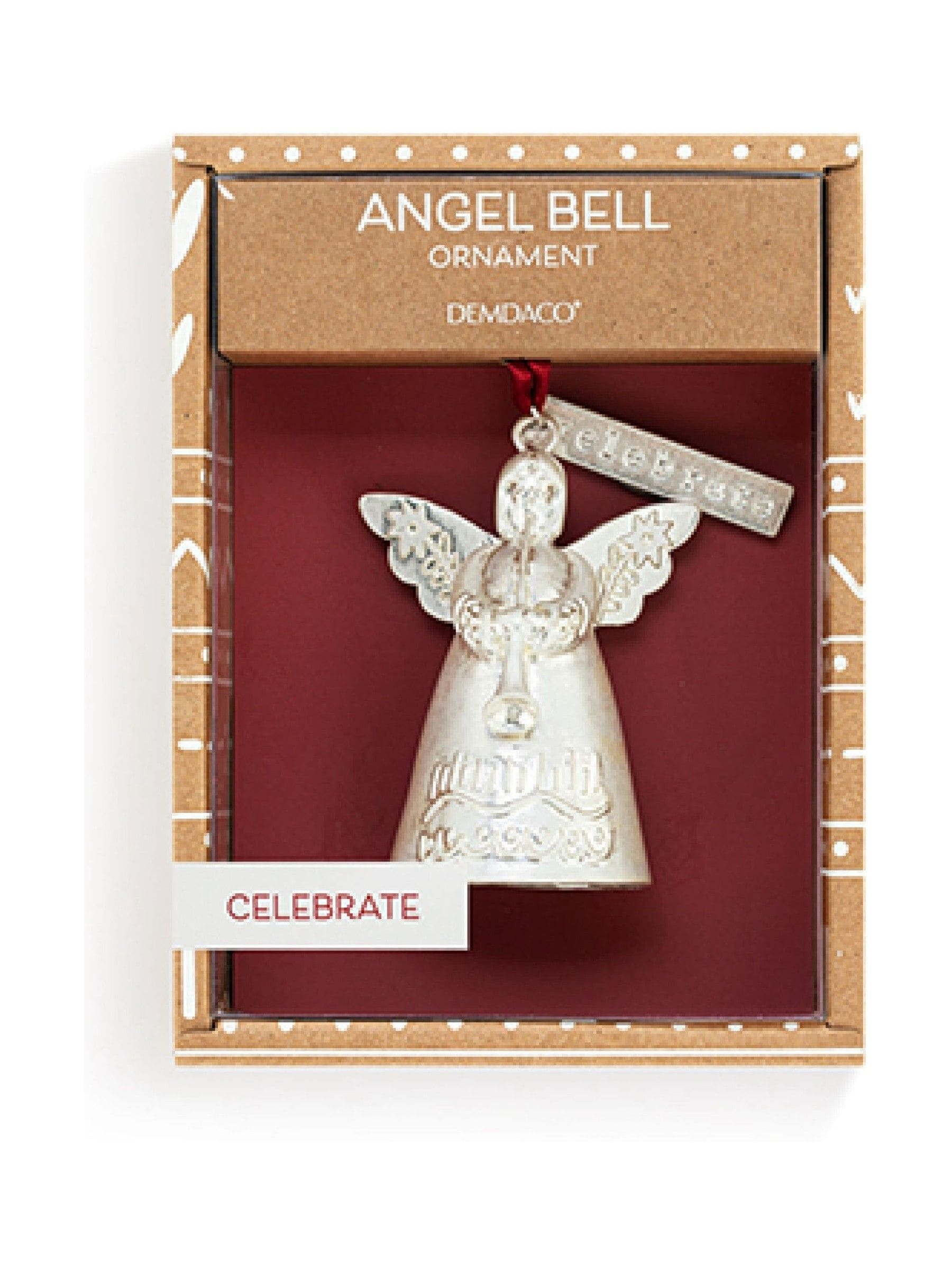 Widdop silver mini angel bell ornament 8cm - British product