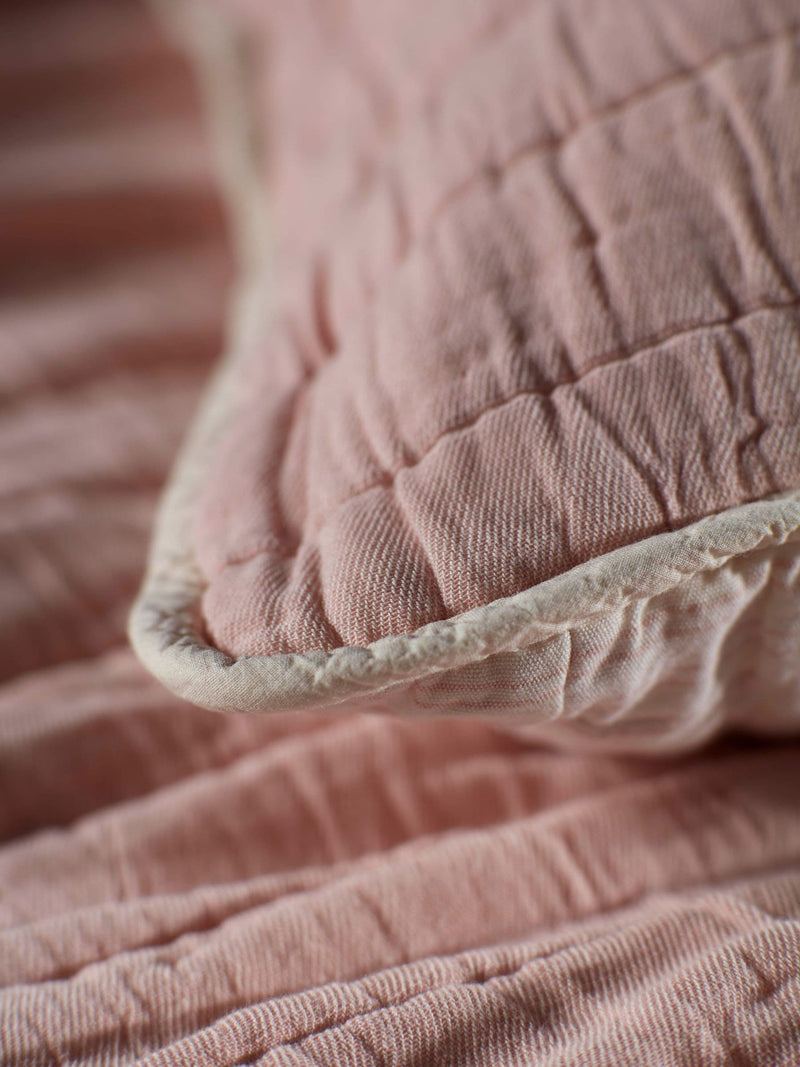 Secret Linen Store Blush Pink Vivienne Quilted Cushion Cover