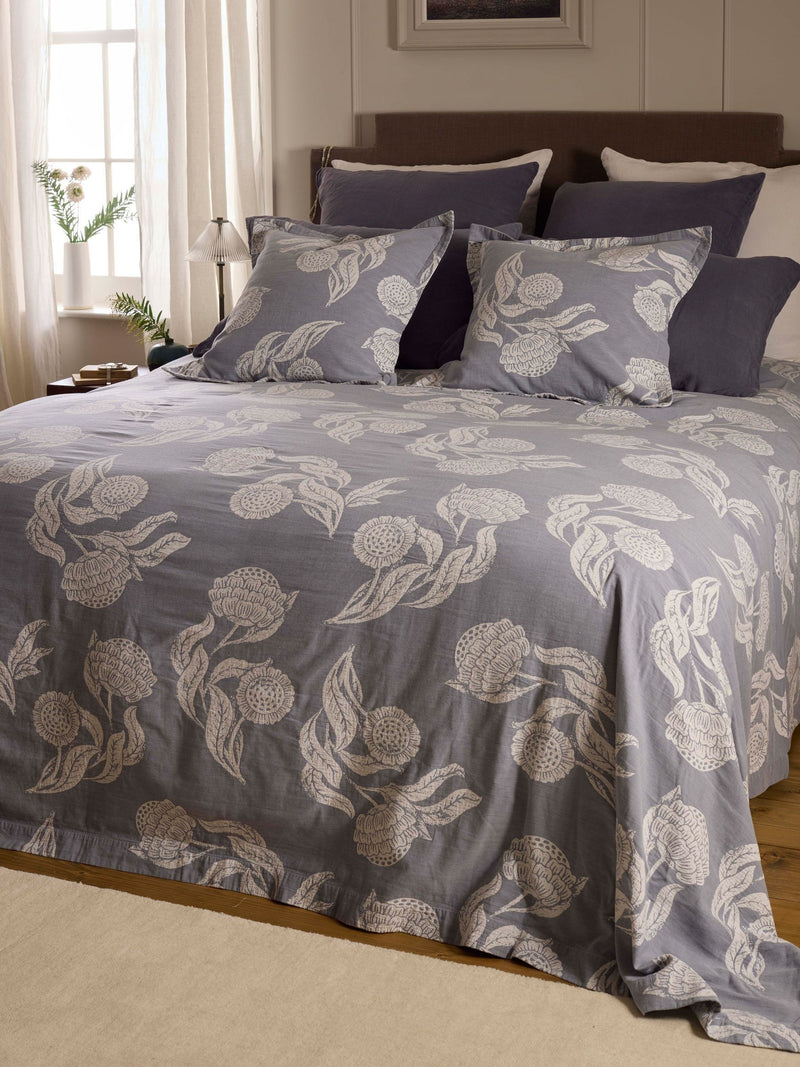 Secret Linen Store French Blue Iona cotton throw, UK version
