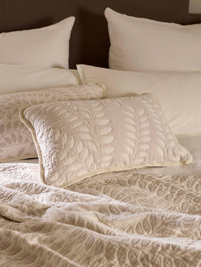 Next Secret Linen Store Natural Annie Quilted Cushion Cover 60x40cm- Buy online at McGrocer