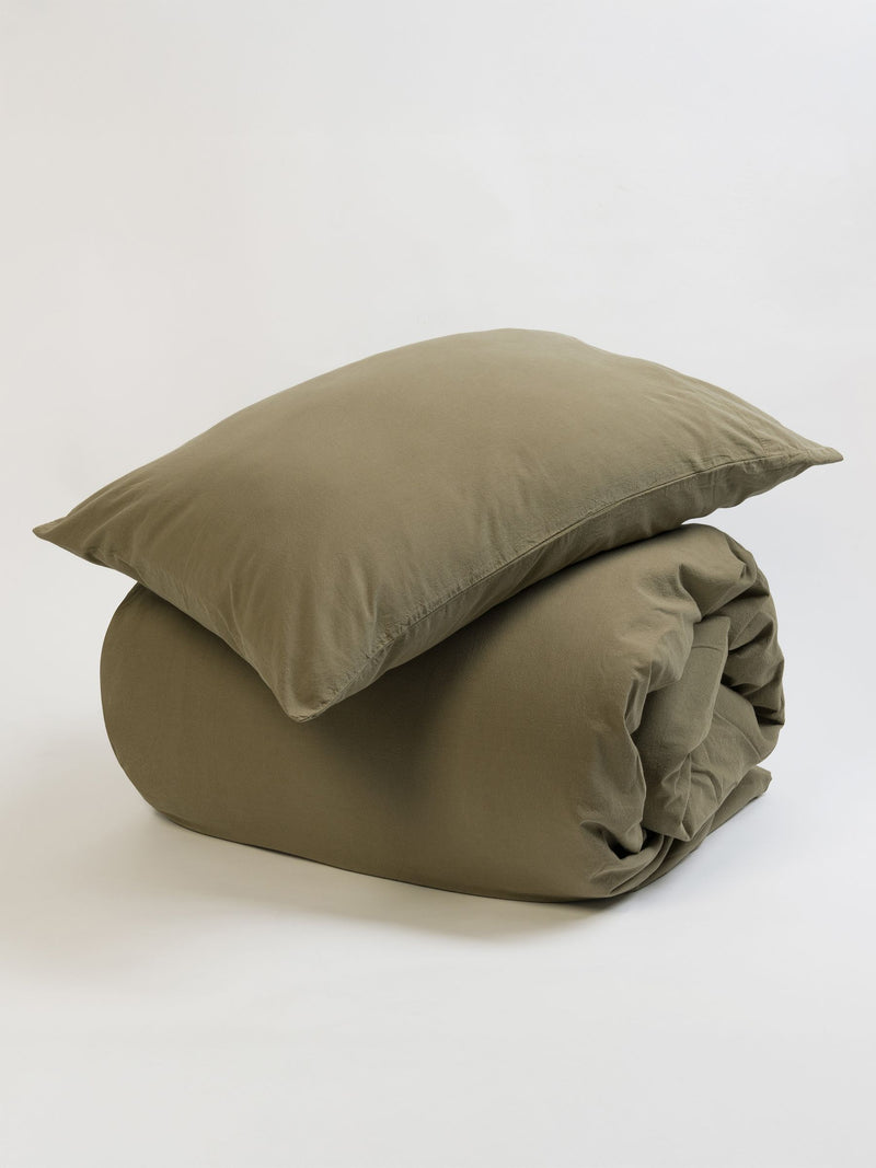 Secret Linen Store khaki cotton pillowcase (British brand)