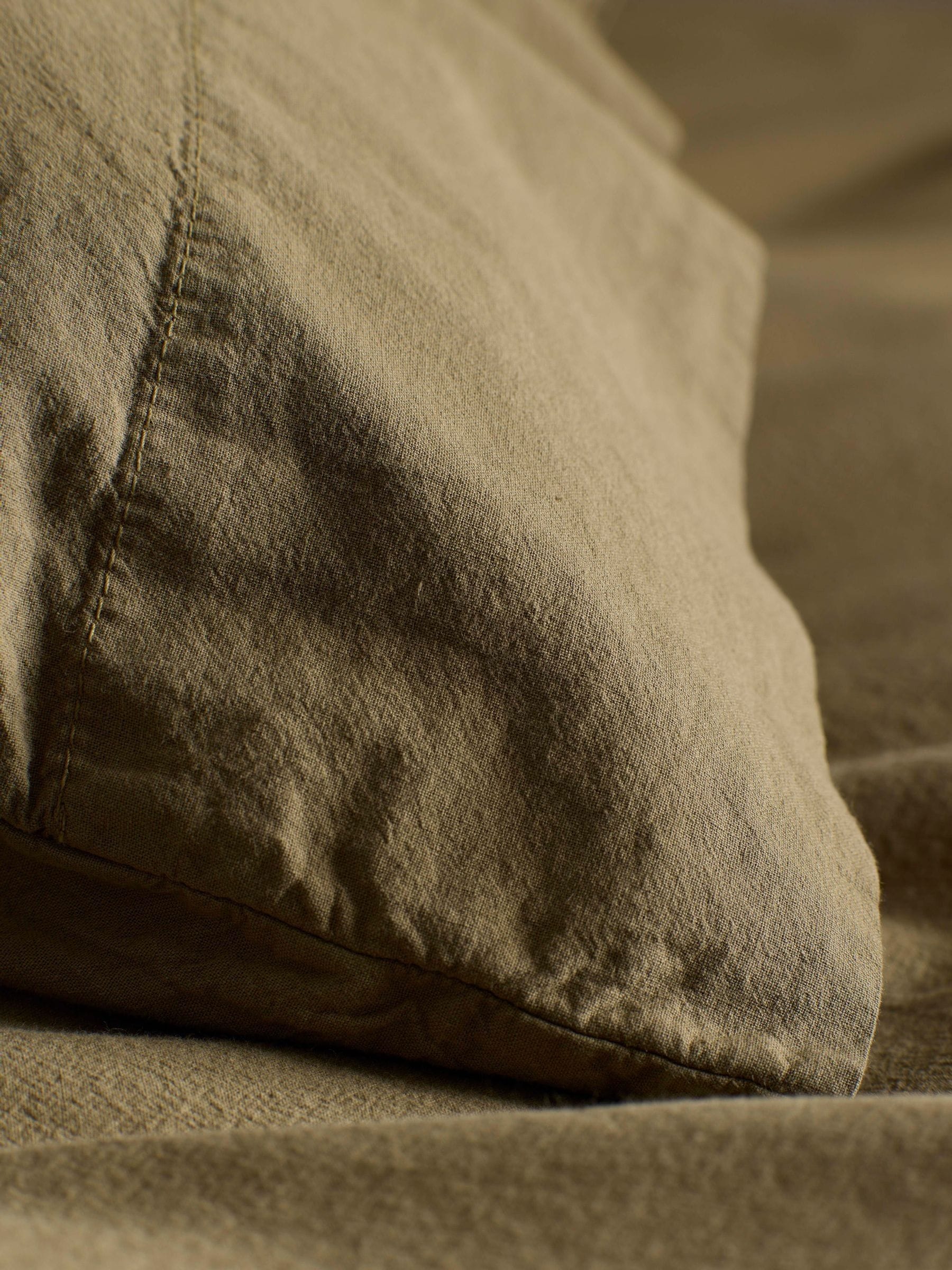 Secret Linen Store khaki cotton pillowcase (British brand)