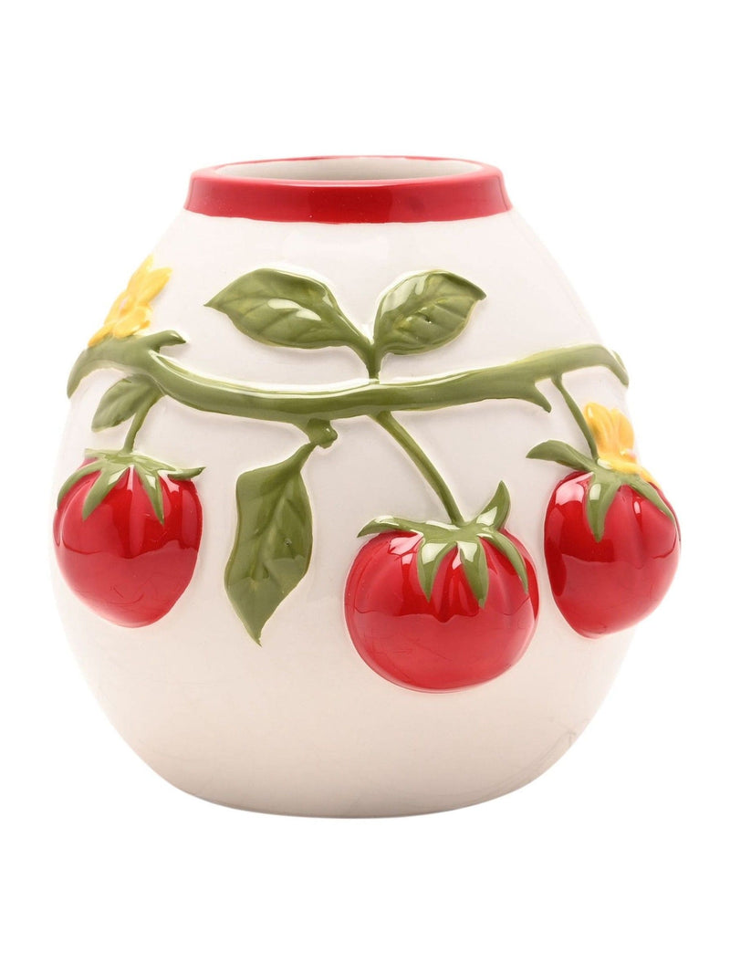 Widdop handpainted embossed tomato vase small (British brand)