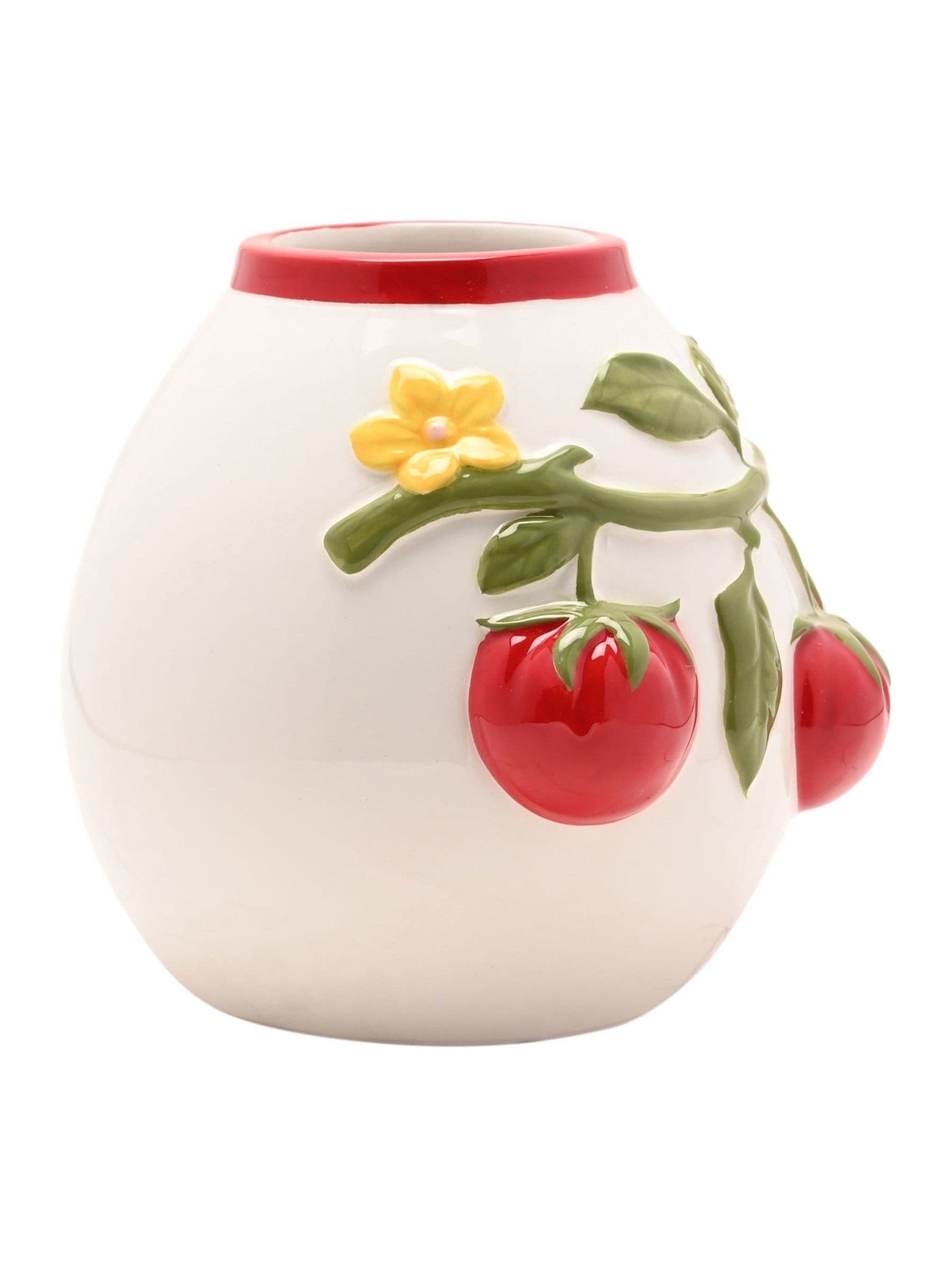 Widdop handpainted embossed tomato vase small (British brand)