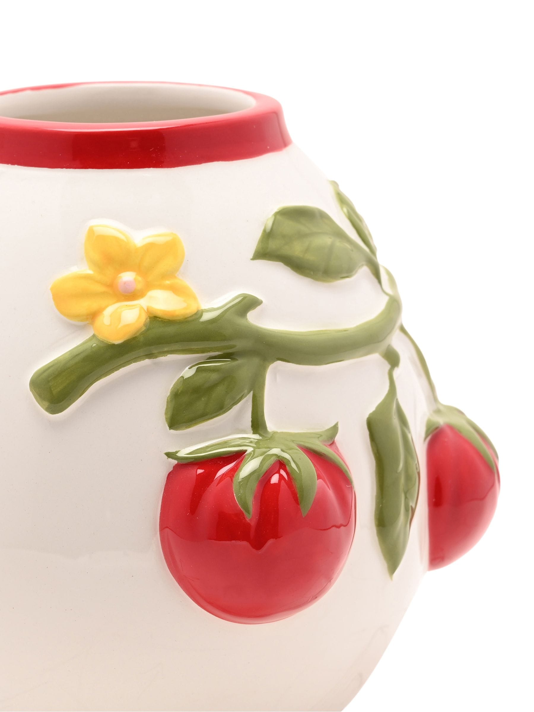Widdop handpainted embossed tomato vase small (British brand)