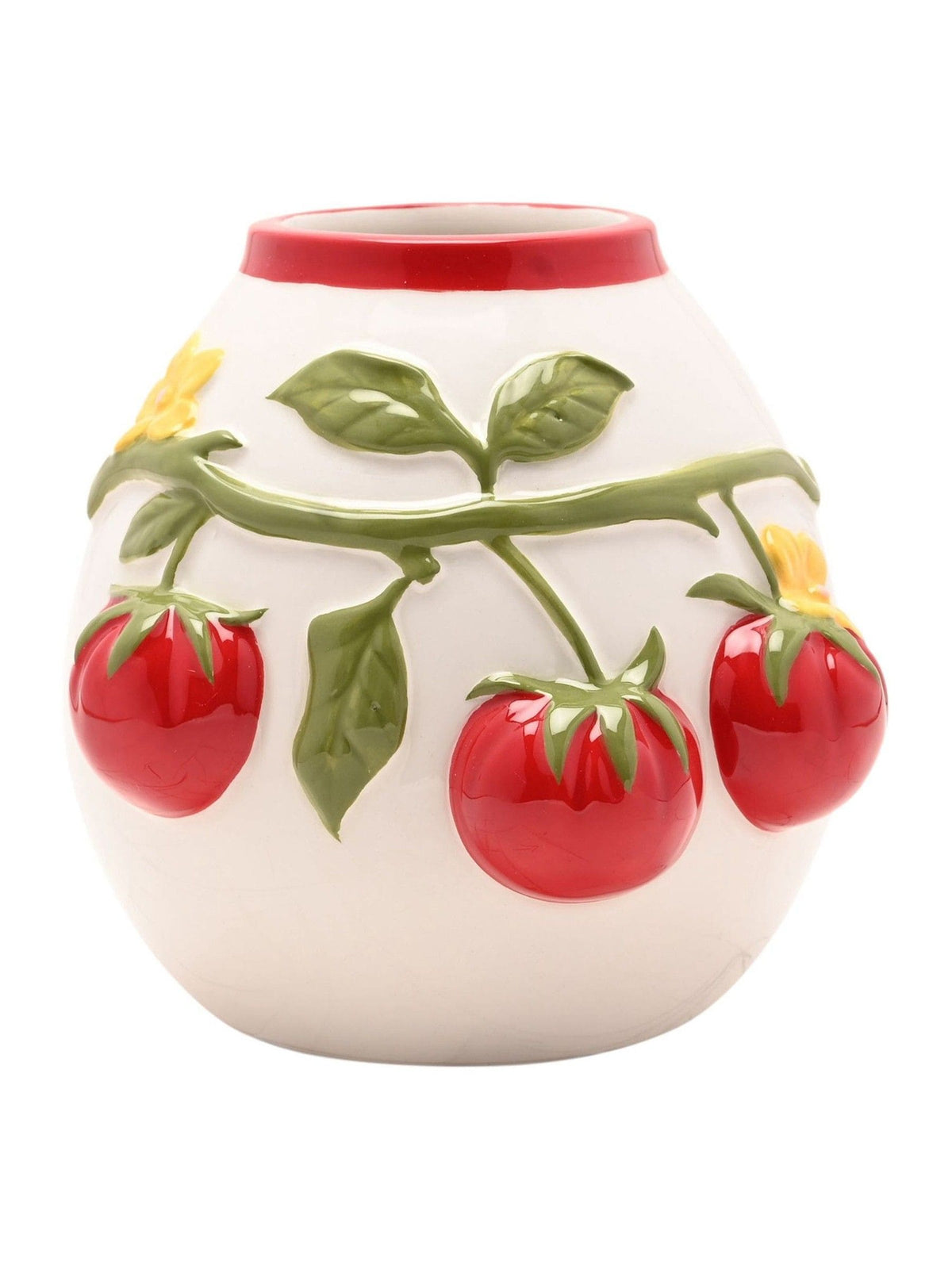 Widdop handpainted embossed tomato vase small (British brand)