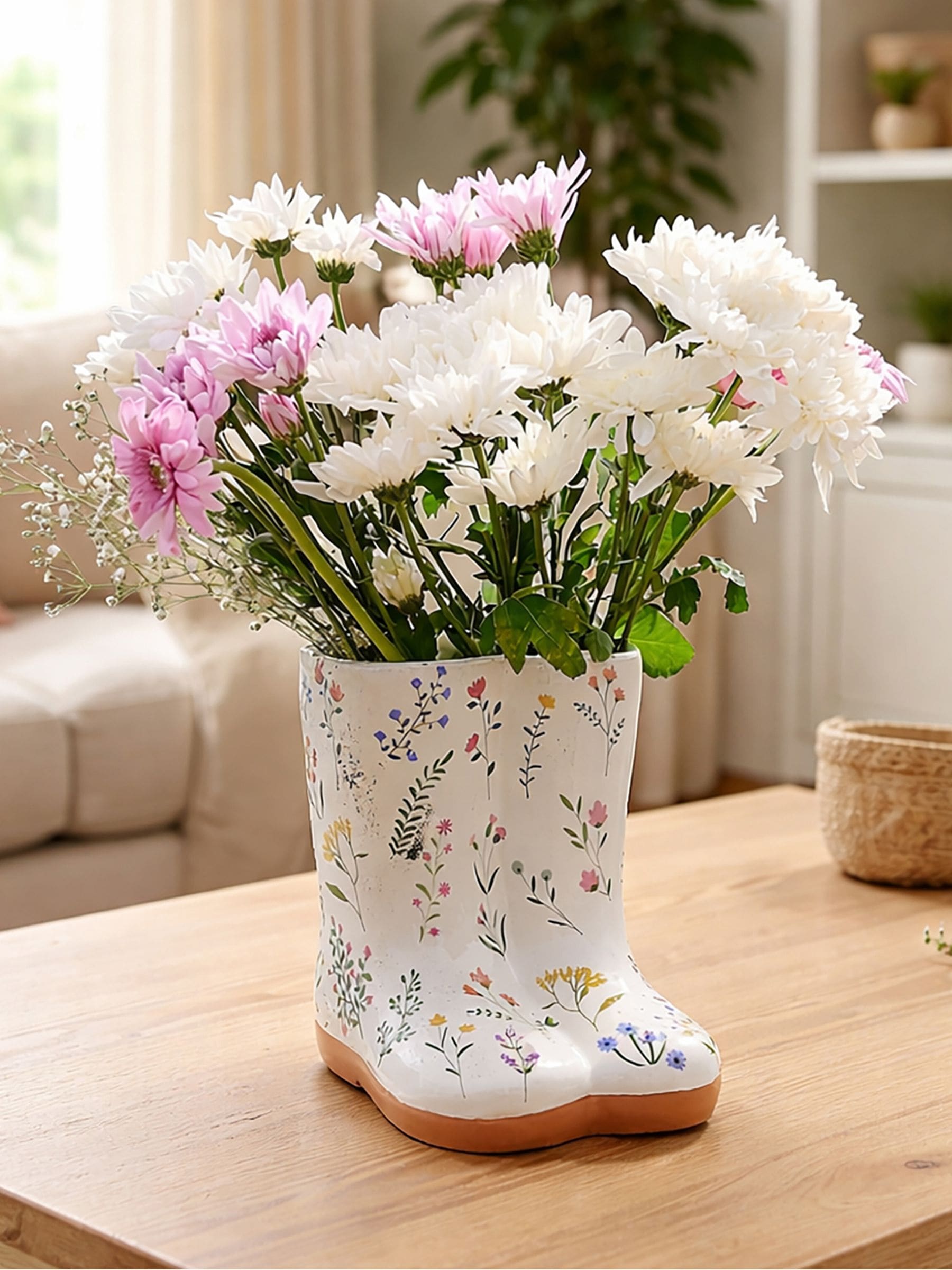 Widdop small floral wellie ceramic vase 20cm, UK version