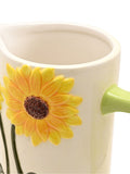 Widdop White Handpainted Sunflower Jug ceramic 24cm, imported from the UK