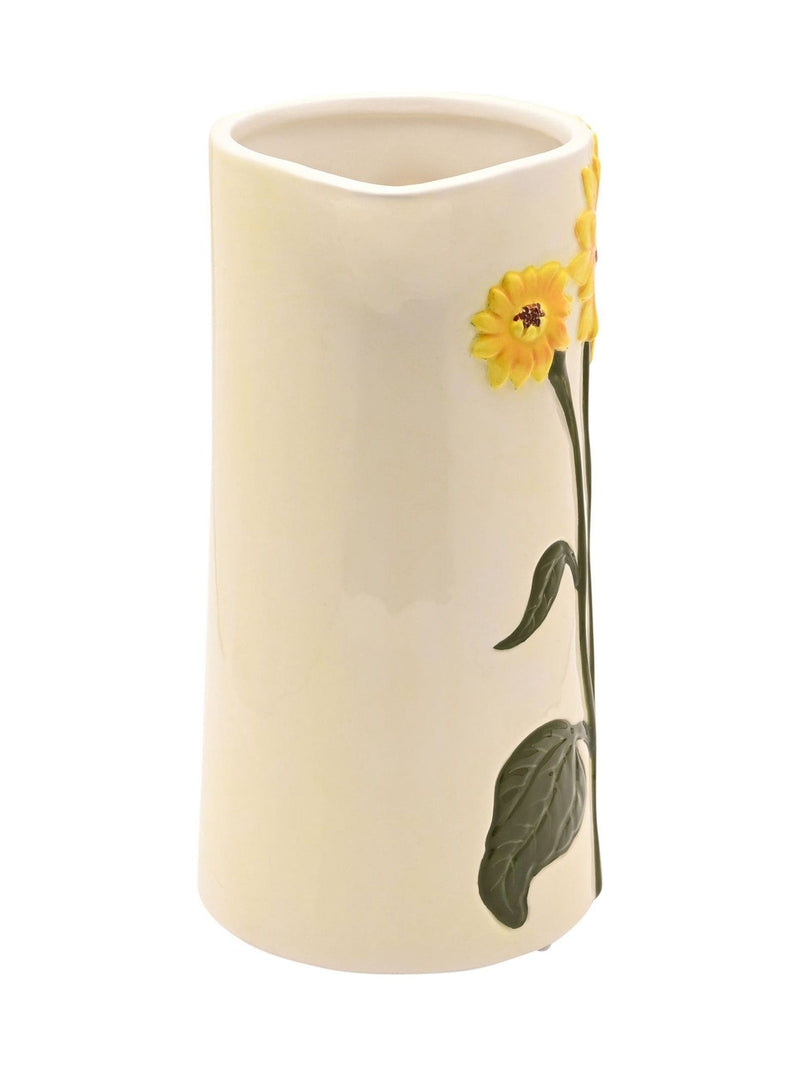 Widdop White Handpainted Sunflower Jug ceramic 24cm, imported from the UK