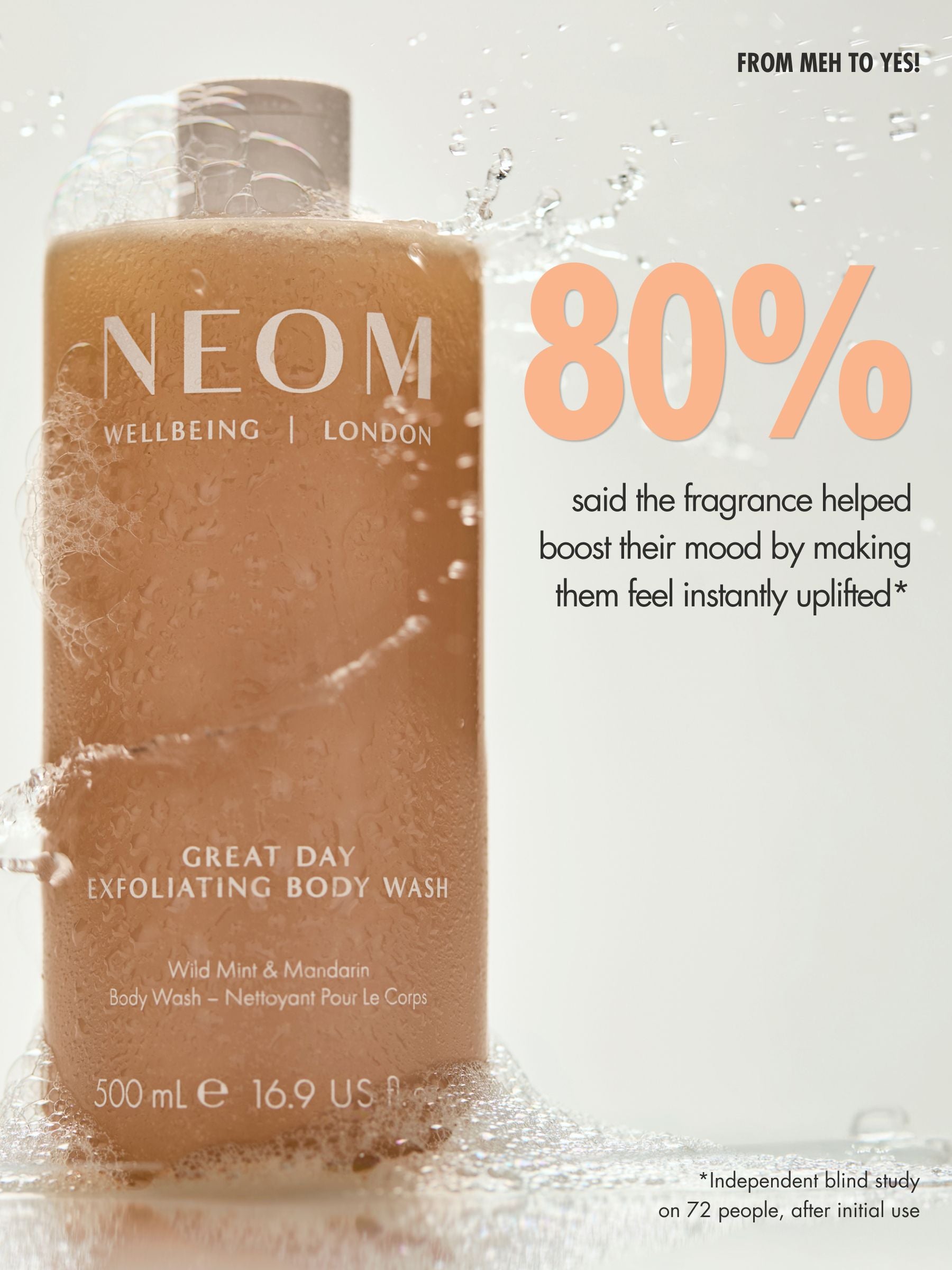 NEOM Great Day exfoliating body wash 500ml (British brand)