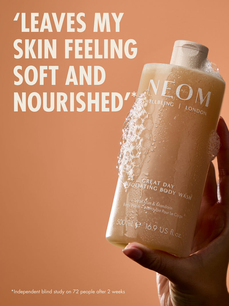 NEOM Great Day exfoliating body wash 500ml (British brand)
