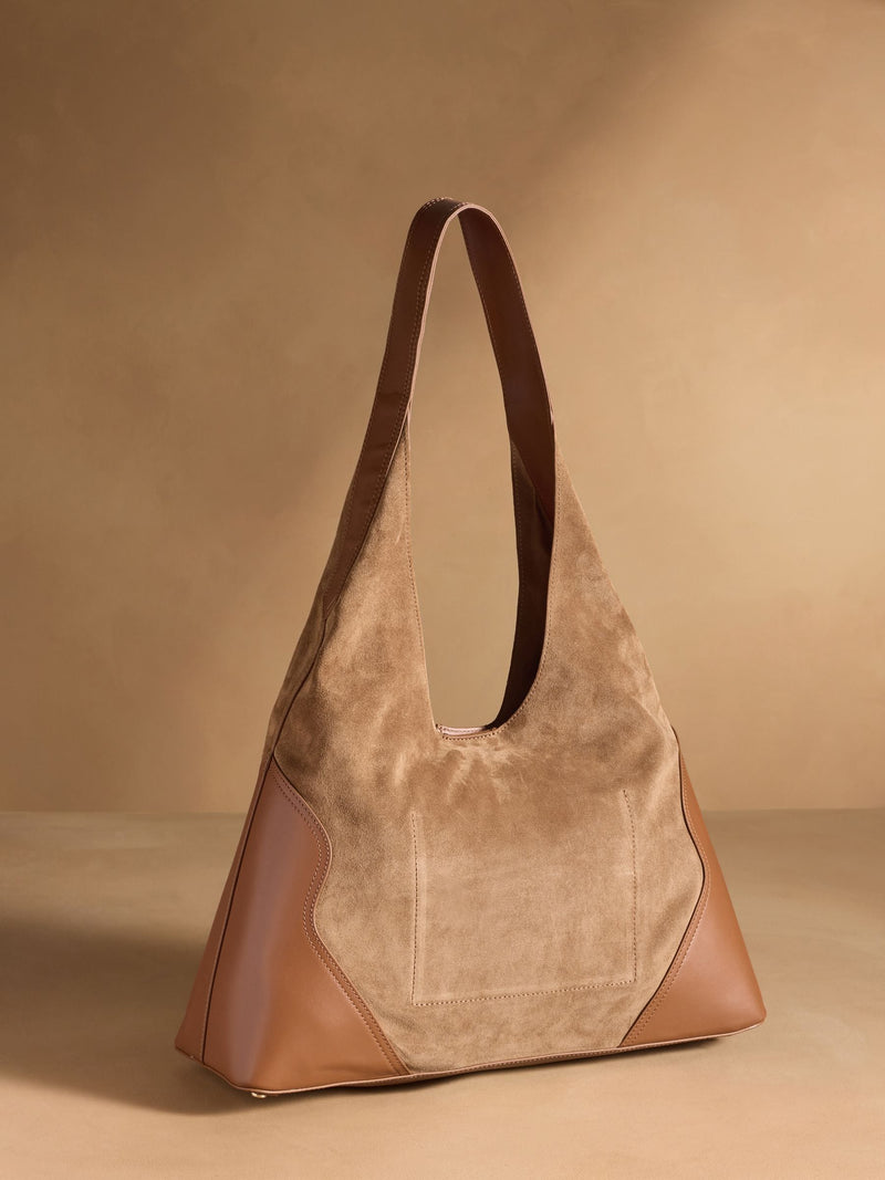 Russell & Bromley tan brown leather hobo shoulder bag, UK version