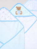 Rock-A-Bye Baby blue hooded towels and washcloth set 3 pack - British product