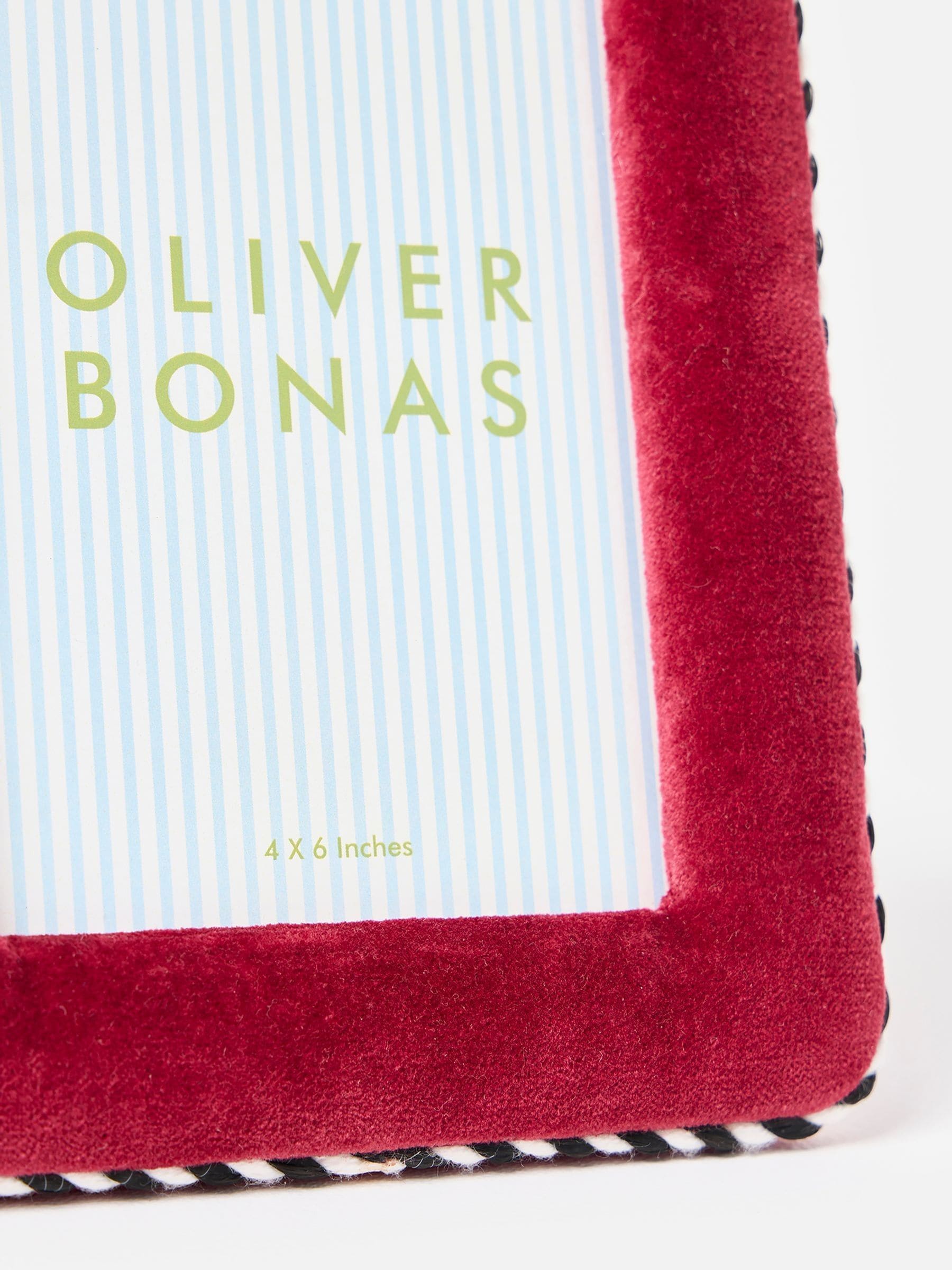 Oliver Bonas burgundy velvet photo frame 6x4 inch (British brand)