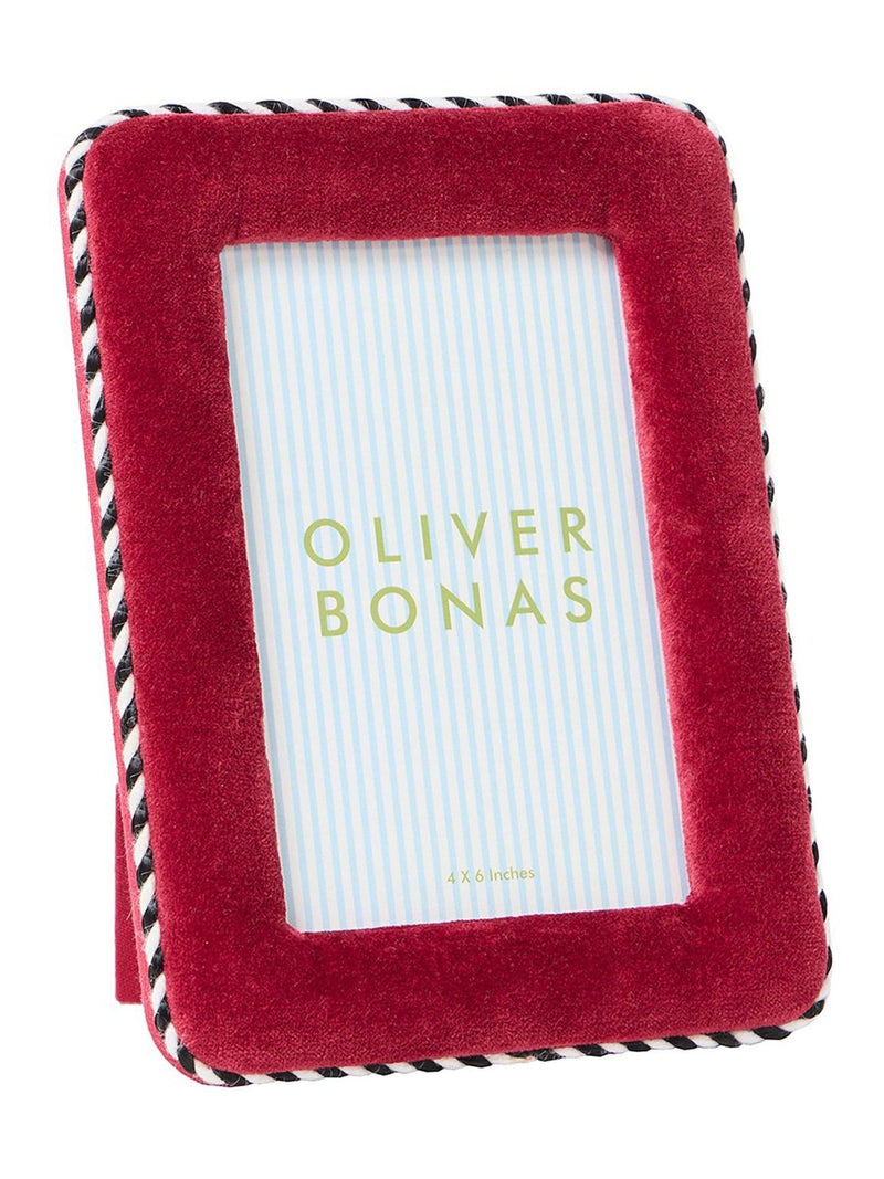 Oliver Bonas burgundy velvet photo frame 6x4 inch (British brand)