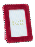 Oliver Bonas burgundy velvet photo frame 6x4 inch (British brand)