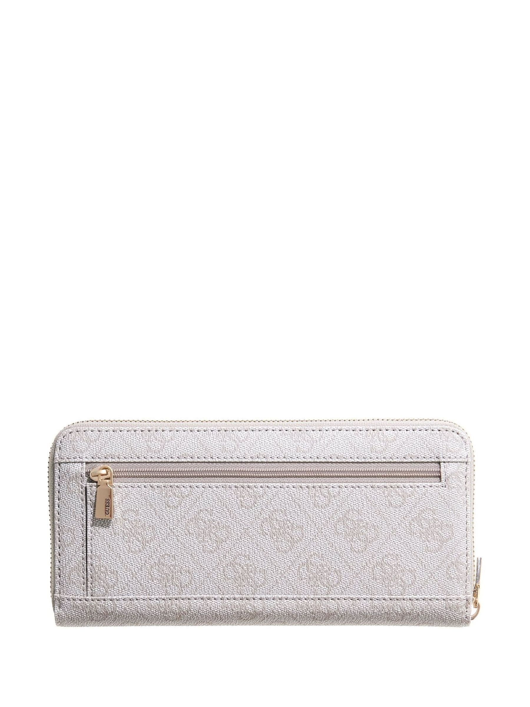 Guess White Laurel large zip around purse (British brand)