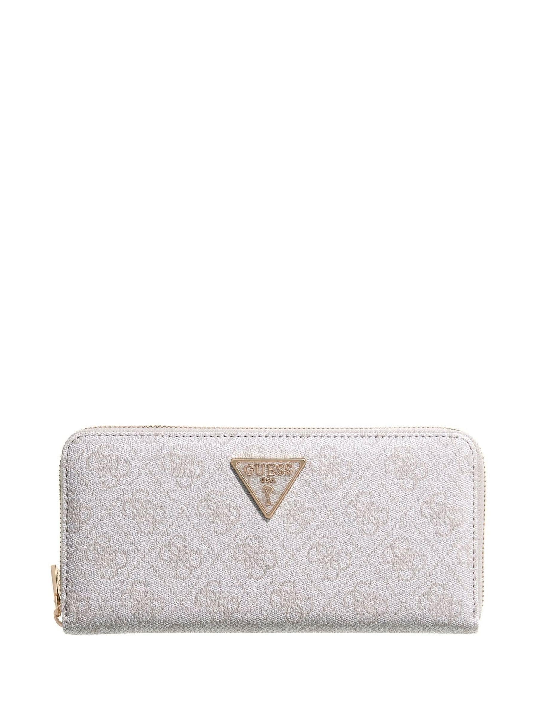 Guess White Laurel large zip around purse (British brand)