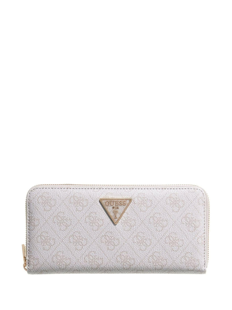 Guess White Laurel large zip around purse (British brand)
