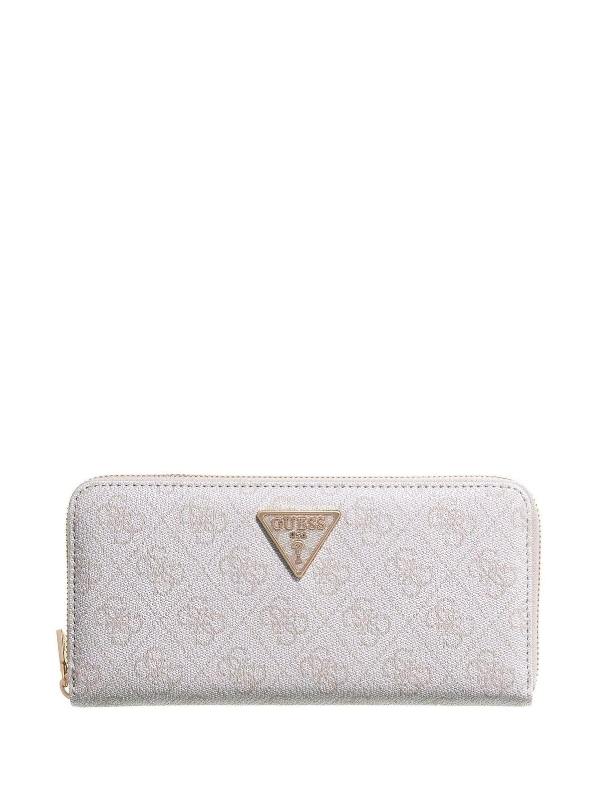 Guess White Laurel large zip around purse (British brand)