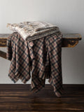 The Set 2 Pack Brown Gingham/Natural Check Cosy Throws