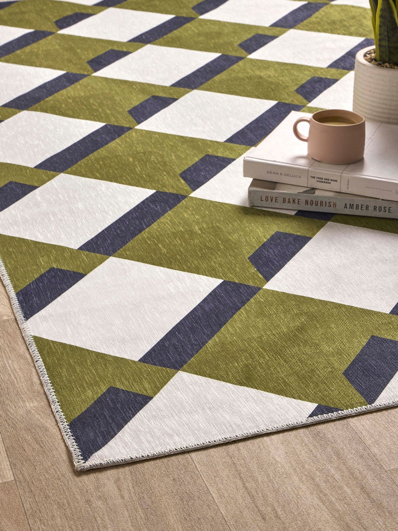 Origin Rugs green washable Kyoto rug (British brand)