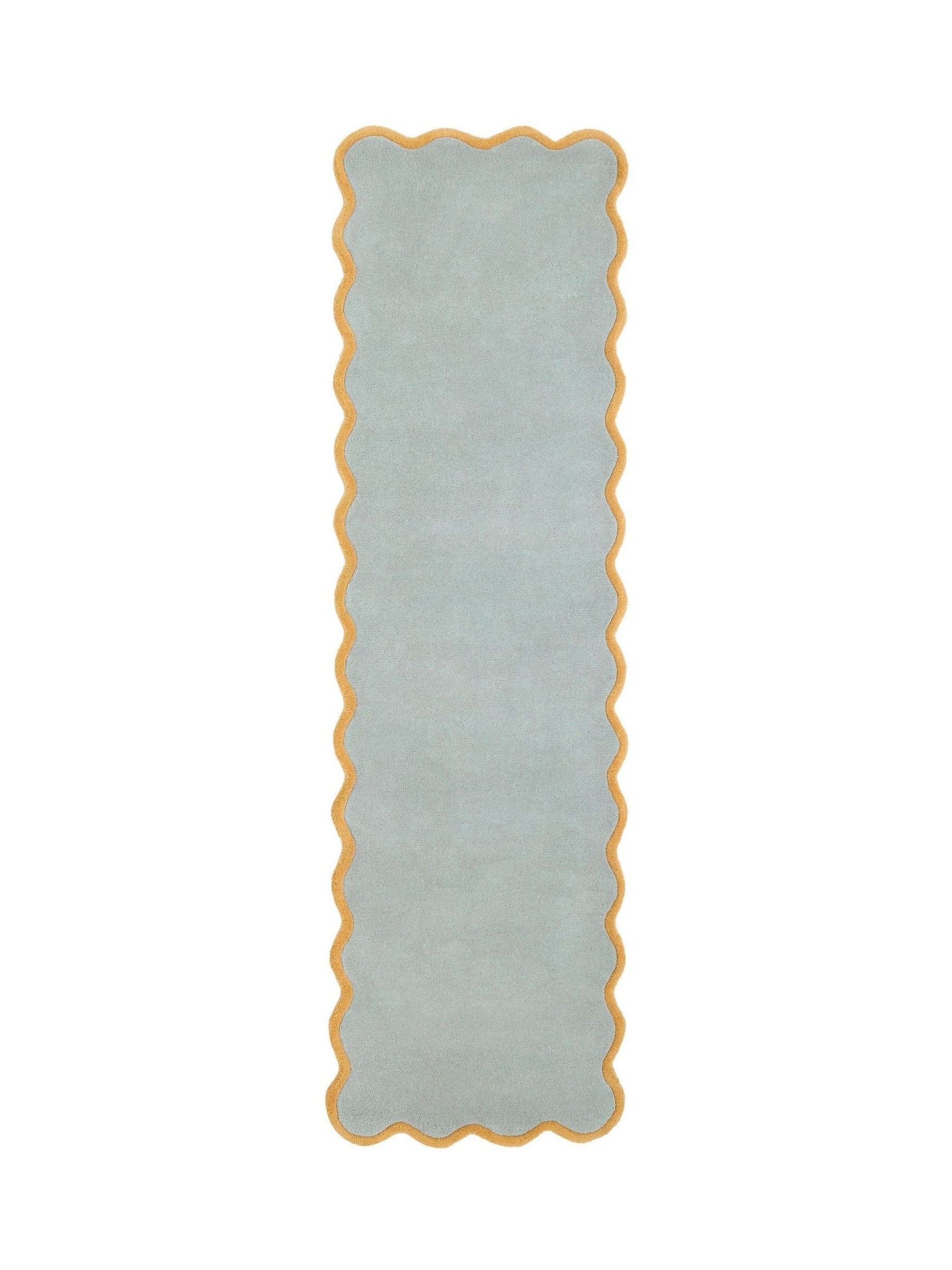 Origin Rugs Duck Egg Ochre Scalloped Elsie Runner