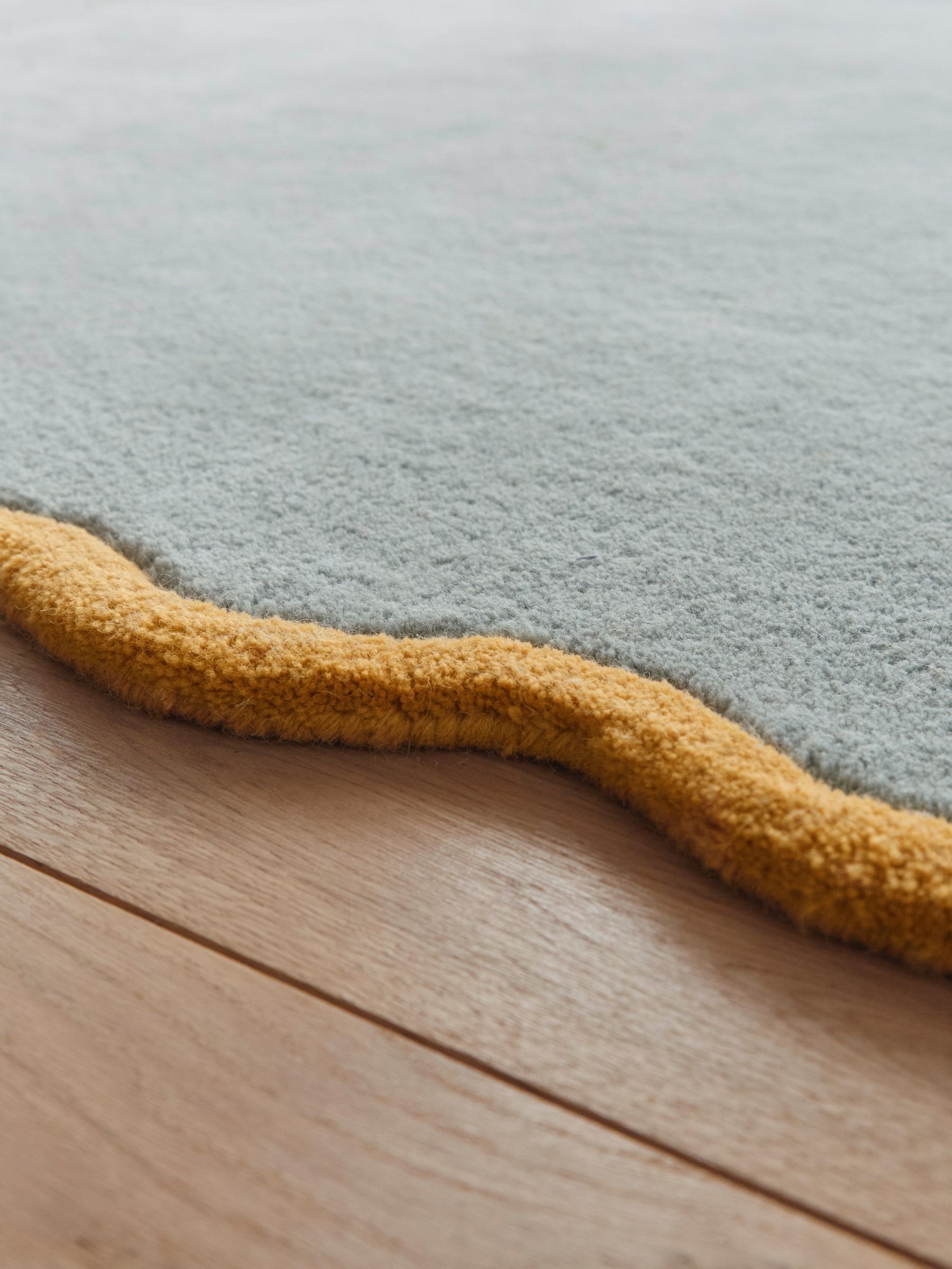 Origin Rugs Duck Egg Ochre Scalloped Elsie Runner