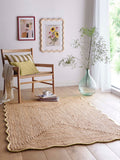 Origin Rugs Yellow Edge Jute Scalloped Rug