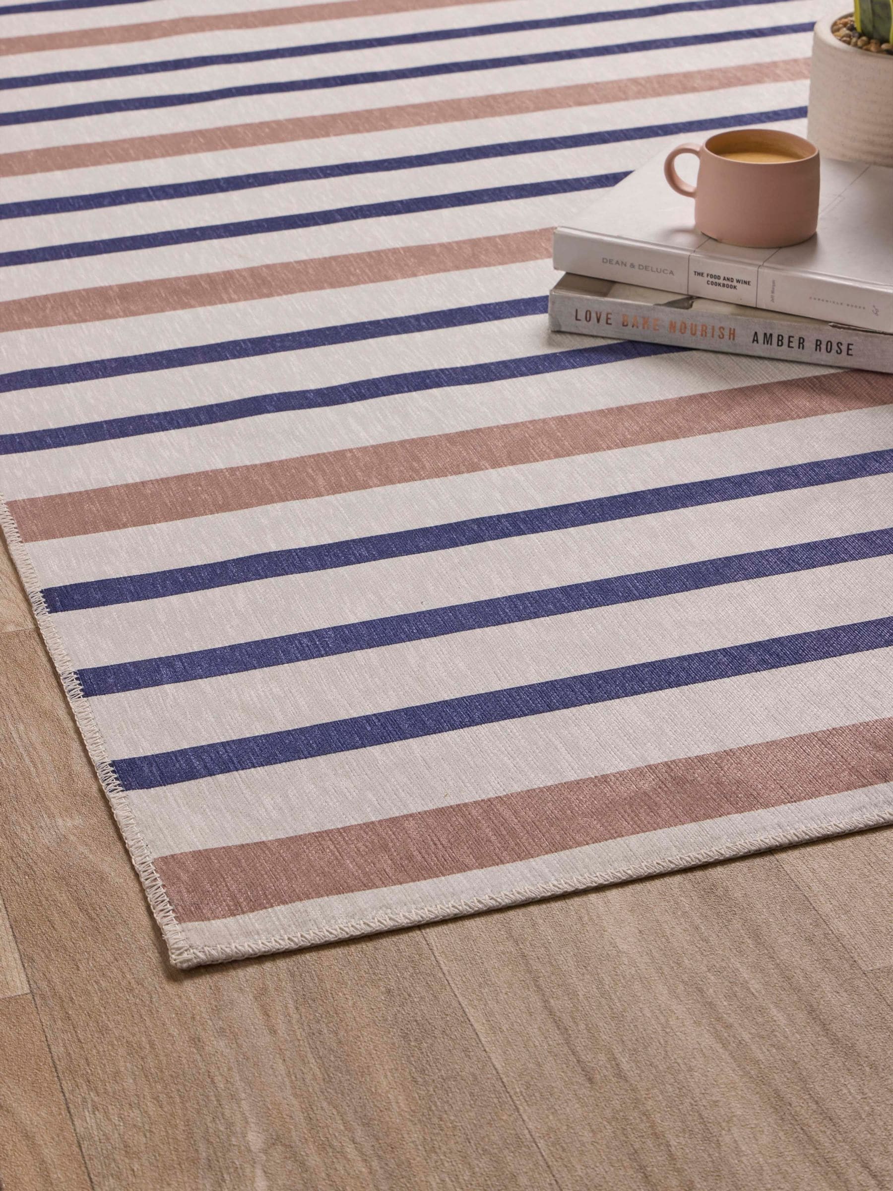 Origin Rugs cream washable coastal stripe rug - British product