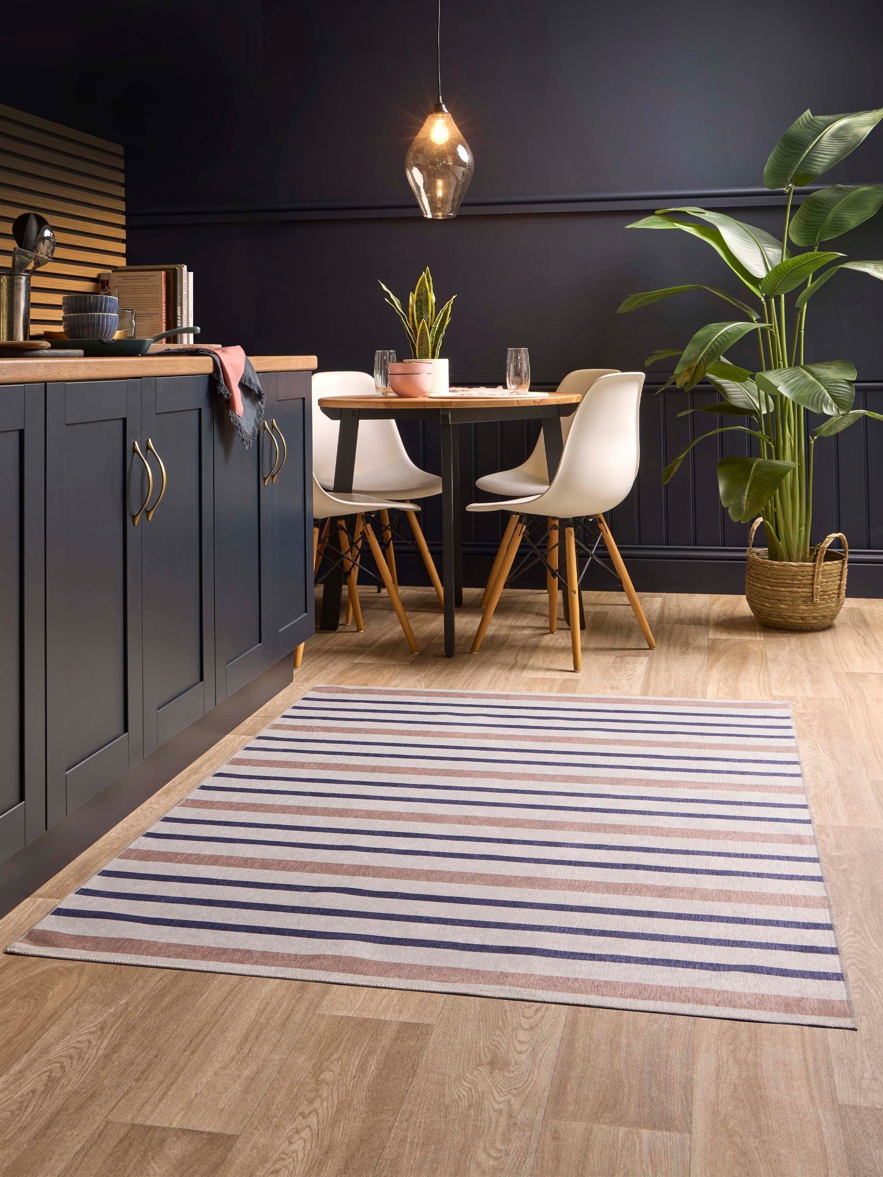 Origin Rugs cream washable coastal stripe rug - British product
