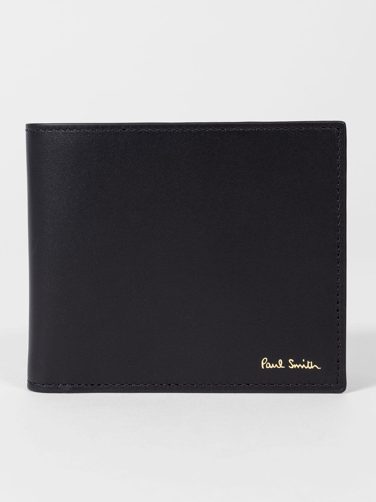PS Paul Smith black leather signature stripe billfold wallet, imported from the UK
