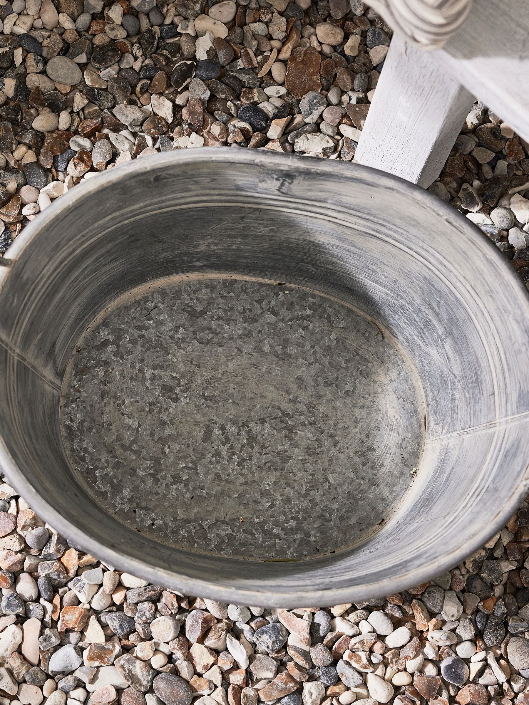 Dibor Silver Galvanised Tub Planter, imported from the UK