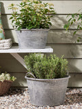 Dibor Silver Galvanised Tub Planter, imported from the UK