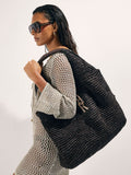 River Island brown raffia shopper bag, UK version