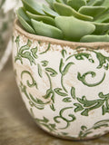 Dibor green botanical ceramic plant pot - British product